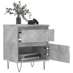 Berkfield Home Modern Bedside Cabinet Concrete Grey 40x35x50 cm Engineered Wood - Size: 40 x 35 x 50 cm - thumbnail 4