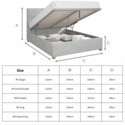 Aspire Caine Upholstered Ottoman Storage Bed, Eire Linen Fabric in Off-White - Size: Super King - thumbnail 3