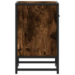 Berkfield Home Decorative Bedside Cabinet Smoked Oak 40x31x50 cm Engineered Wood in Brown - Size: 40 x 31 x 50 cm - thumbnail 6
