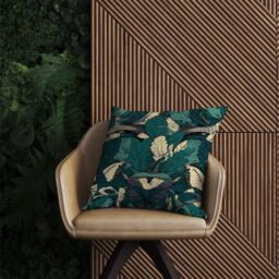 Warren Reed - Designer Green Beige Tropical Leaves Outdoor Cushion - Size: 60 cm x 60 cm - thumbnail 2