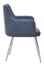 Orsina Tamzin Velvet Splayed Dining Chair in Dark Grey - thumbnail 3