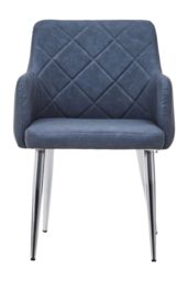 Orsina Tamzin Velvet Splayed Dining Chair in Dark Grey - thumbnail 6