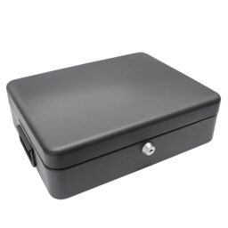 mysmartbuy Lockable Security Box - Floor or Wall Mountable Steel Safe in Black