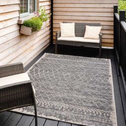 Kukoon Charcoal Grey Outdoor, Garden & Patio Area Rug in Dark Grey - Size: 120 cm x 170 cm - thumbnail 2