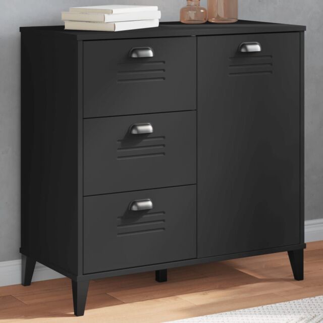 Berkfield Home Sideboard VIKEN Black 80x40x80 cm Engineered Wood - Size: 80 x 40 x 80 cm - image 1