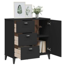 Berkfield Home Sideboard VIKEN Black 80x40x80 cm Engineered Wood - Size: 80 x 40 x 80 cm - thumbnail 4