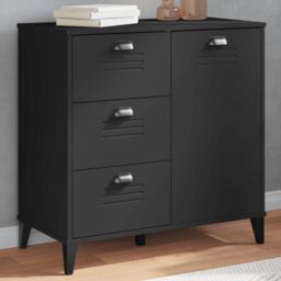 Berkfield Home Sideboard VIKEN Black 80x40x80 cm Engineered Wood - Size: 80 x 40 x 80 cm - thumbnail 1