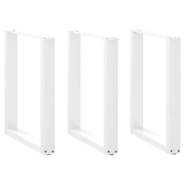 Berkfield Home Coffee Table Legs U-Shaped 3 pcs White 70x(72-73) cm Steel - image 1