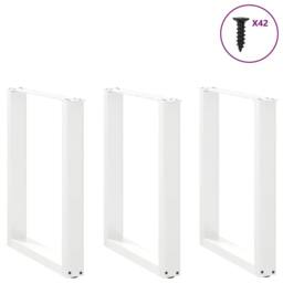 Berkfield Home Coffee Table Legs U-Shaped 3 pcs White 70x(72-73) cm Steel - thumbnail 3