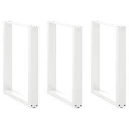 Berkfield Home Coffee Table Legs U-Shaped 3 pcs White 70x(72-73) cm Steel - thumbnail 1