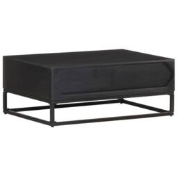 Berkfield Home Coffee Table 90x60x35 cm Solid Mango Wood in Black - Size: 90 x 60 x 35 cm - thumbnail 4