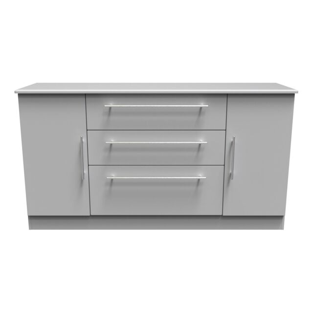 Ready Assembled 2 U Carlton 2 Door 3 Drawer Sideboard (Ready Assembled) in Grey - Size: Large - image 1