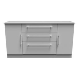 Ready Assembled 2 U Carlton 2 Door 3 Drawer Sideboard (Ready Assembled) in Grey - Size: Large - thumbnail 1