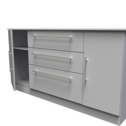 Ready Assembled 2 U Carlton 2 Door 3 Drawer Sideboard (Ready Assembled) in Grey - Size: Large - thumbnail 5