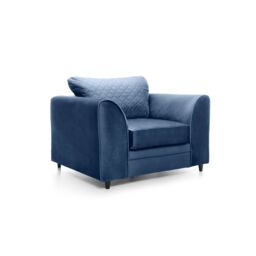 Abakus Direct Chicago Spill-Proof Velvet Armchair in Dark Blue - thumbnail 3