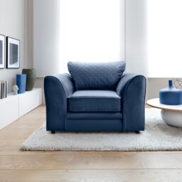 Abakus Direct Chicago Spill-Proof Velvet Armchair in Dark Blue