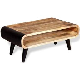 Berkfield Home Beautiful Coffee Table Rough Mango Wood 90x55x39 cm - Size: 90 x 55 x 39 cm - thumbnail 2