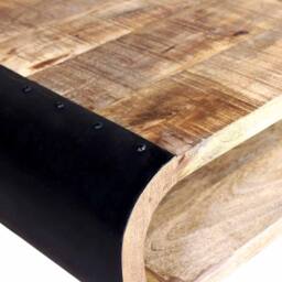 Berkfield Home Beautiful Coffee Table Rough Mango Wood 90x55x39 cm - Size: 90 x 55 x 39 cm - thumbnail 7