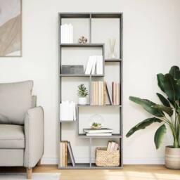 Berkfield Home Room Divider Bookcase Grey Sonoma 67x25x161.5 cm Engineered Wood - thumbnail 3