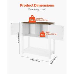 SPETLEK Coffee Bar Cabinet 3-Tier Coffee Bar Table in White - thumbnail 2