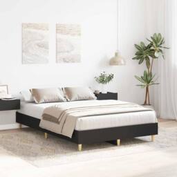 Berkfield Home Bed Frame No Mattress Black 140x190 cm Engineered Wood - thumbnail 3