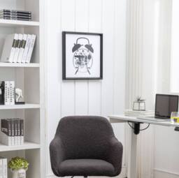 STILVORA Velvet Swivel Chair with Adjustable Height & Gold Base in Dark Grey - thumbnail 5