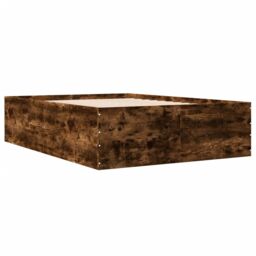 Berkfield Home Bed Frame without Mattress Smoked Oak 120x190 cm Small Double in Brown - thumbnail 6