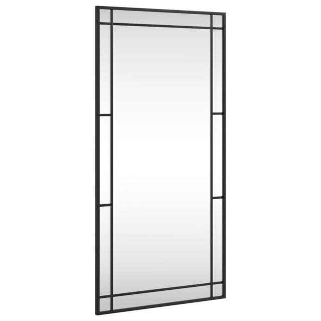 Berkfield Home Wall Mirror Black 50x100 cm Rectangle Iron - image 1