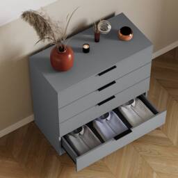 Home Discount Vida Designs Trega 4 Drawer Chest of Drawers Space Saving Bedroom in Grey - thumbnail 9