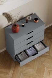 Home Discount Vida Designs Trega 4 Drawer Chest of Drawers Space Saving Bedroom in Grey - thumbnail 7