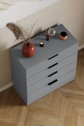 Home Discount Vida Designs Trega 4 Drawer Chest of Drawers Space Saving Bedroom in Grey - thumbnail 6