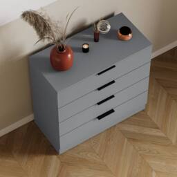 Home Discount Vida Designs Trega 4 Drawer Chest of Drawers Space Saving Bedroom in Grey - thumbnail 8
