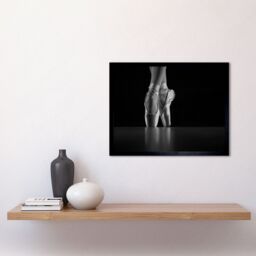 "Artery8 Wall Art Print En Pointe Ballerina Dancer Ballet Shoes Dancing Black & White Photograph Art Framed - Size: W12"" x H16""" - thumbnail 2