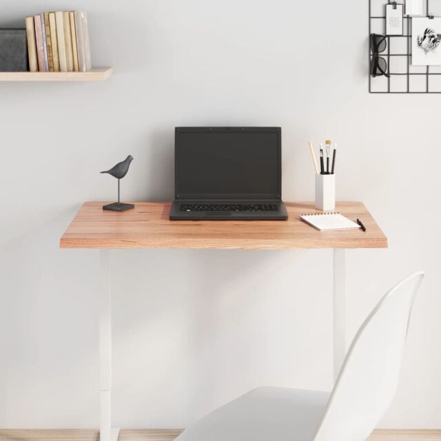 Berkfield Home Table Top Light Brown 80x50x2 cm Treated Solid Wood Oak - Size: 80 x 50 x 2 cm - image 1