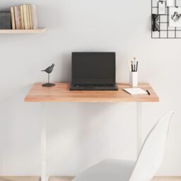 Berkfield Home Table Top Light Brown 80x50x2 cm Treated Solid Wood Oak - Size: 80 x 50 x 2 cm - thumbnail 1