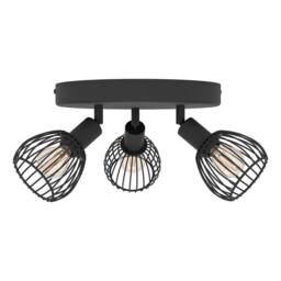 Eglo Sonnino Black Steel Caged Wire 3-Light Spotlight - thumbnail 3