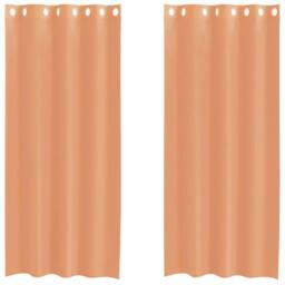 EONLION Voile Curtains Grommets 2pcs in Terracotta - Size: 100 cm - thumbnail 3