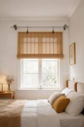 Living and Home 150cm H Natural Roll-Up Bamboo Blinds for Windows in Brown - Size: 90 cm width x 150 cm drop - thumbnail 3
