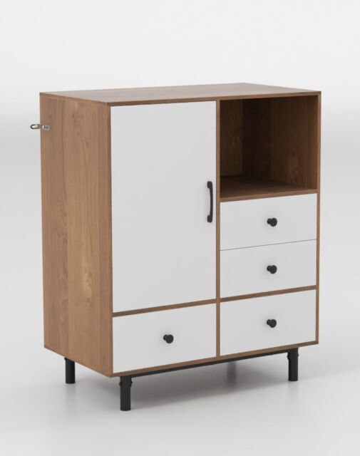 Costway Buffet Sideboard Modern Storage Cabinet w/ 4 Drawers in Natural - image 1