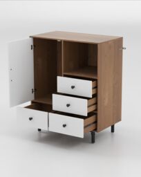 Costway Buffet Sideboard Modern Storage Cabinet w/ 4 Drawers in Natural - thumbnail 2