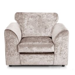 Furnishings For Less UK Crystal Crushed Velvet 4 Seater 3 Piece Sofa Suite - 3, 2 & Armchair Seater Scatter Back in Beige - thumbnail 3