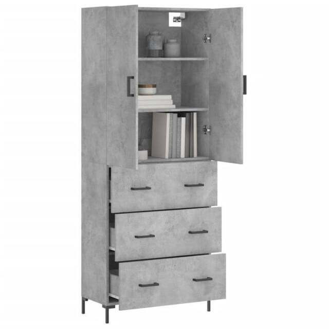 Berkfield Home Highboard Concrete Grey 69.5x34x180 cm Engineered Wood - image 1