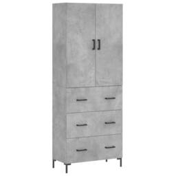 Berkfield Home Highboard Concrete Grey 69.5x34x180 cm Engineered Wood - thumbnail 3