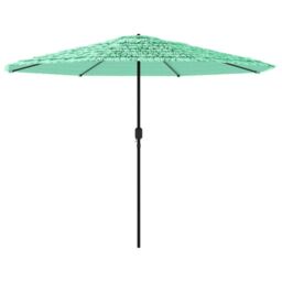 Berkfield Home Garden Parasol with Steel Pole Green 324x324x247 cm - Size: 324 x 324 x 247 cm - thumbnail 5