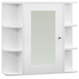Berkfield Home Bathroom Mirror Cabinet White 66x17x63 cm MDF - Size: 66 x 17 x 63 cm - thumbnail 2