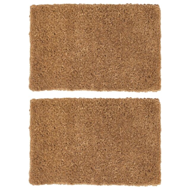 Nicola Spring Premium Handmade Coir Door Mats - 90 x 60cm - Set of 2 in Brown - Size: 90 cm x 60 cm - image 1