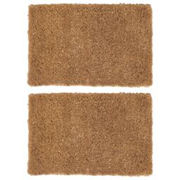 Nicola Spring Premium Handmade Coir Door Mats - 90 x 60cm - Set of 2 in Brown - Size: 90 cm x 60 cm - thumbnail 1