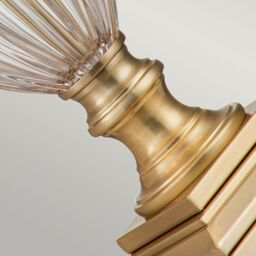 Netlighting Quoizel Dennison Table Lamp with Round Tapered Shade Brushed Brass in Yellow - thumbnail 3