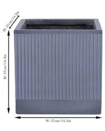 Dibor Large Slate Grey Ribbed Finish Fibre Clay Indoor Outdoor Garden Plant Pots Houseplant Flower Planter H37 x W37cm - thumbnail 6