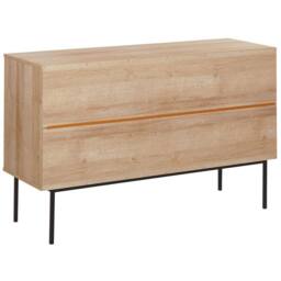 Wyld and Coco 3-Door Sideboard with Natural Rattan Front 76 x 120 cm Brown - thumbnail 5